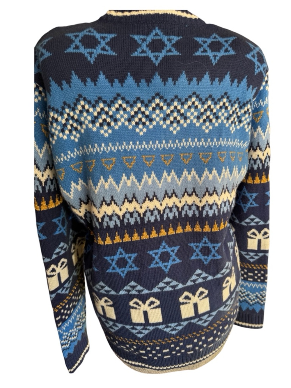Hanukkah Cat Multimedia Sweater with Gift Design - Picture 4 of 13